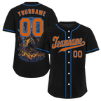Custom Black Skull Fashion Orange Authentic Baseball Jersey BSBJ0a-bc0fb9b
