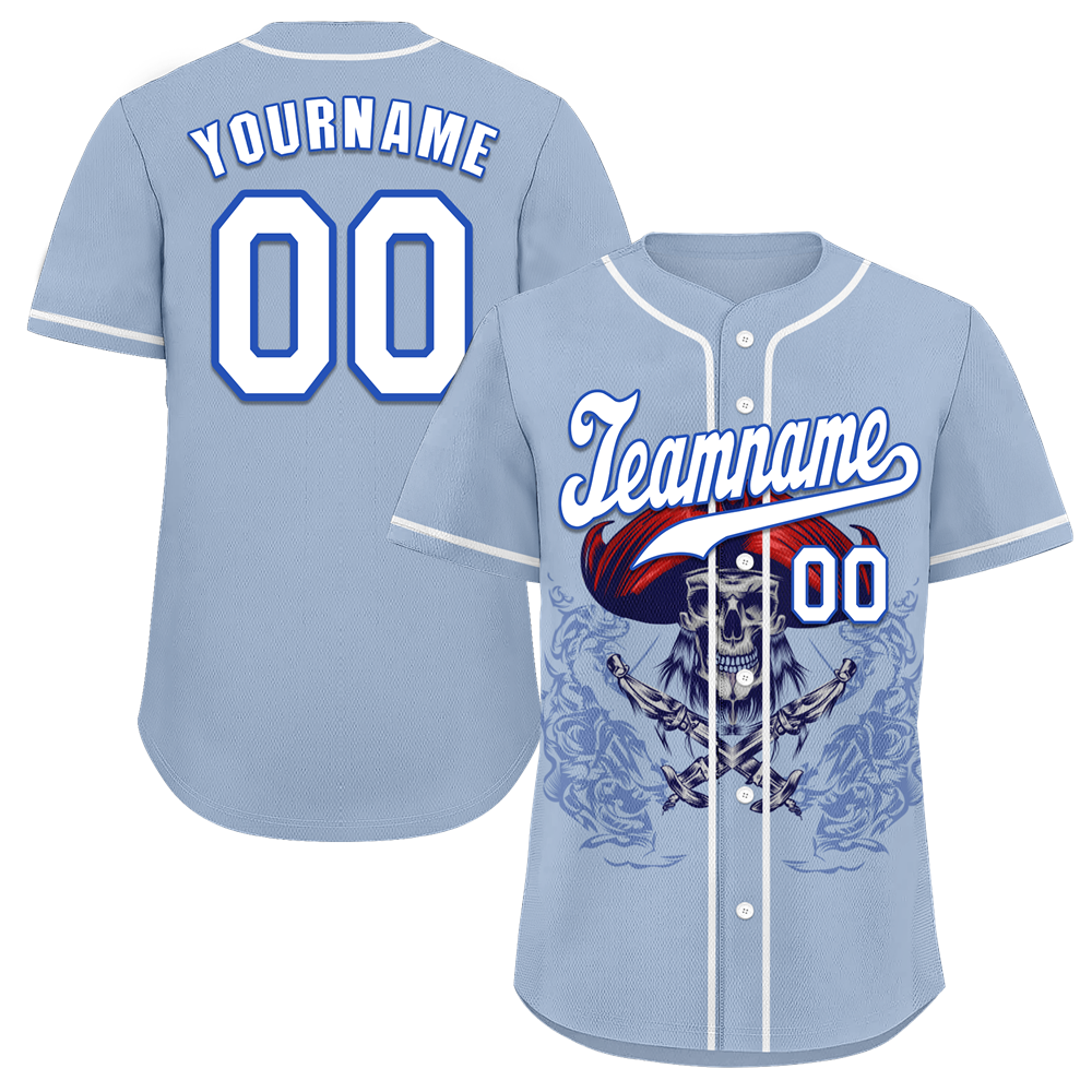 Custom Grey Skull Fashion White Authentic Baseball Jersey BSBJ0a-bc0fb9c