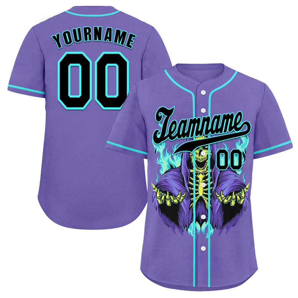 Custom Purple Skull Fashion Black Authentic Baseball Jersey BSBJ0a-bc0fb9d
