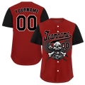Custom Red Black Skull Fashion Black Authentic Baseball Jersey BSBJ0a-bc0fb9e