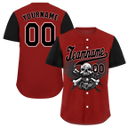 Custom Red Black Skull Fashion Black Authentic Baseball Jersey BSBJ0a-bc0fb9e
