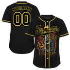Custom Black Yellow Skull Fashion Black Authentic Baseball Jersey BSBJ0a-bc0fb98