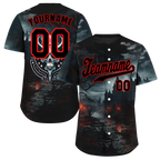 Custom Black Skull Fashion Black Authentic Baseball Jersey BSBJ0a-bc0fc00