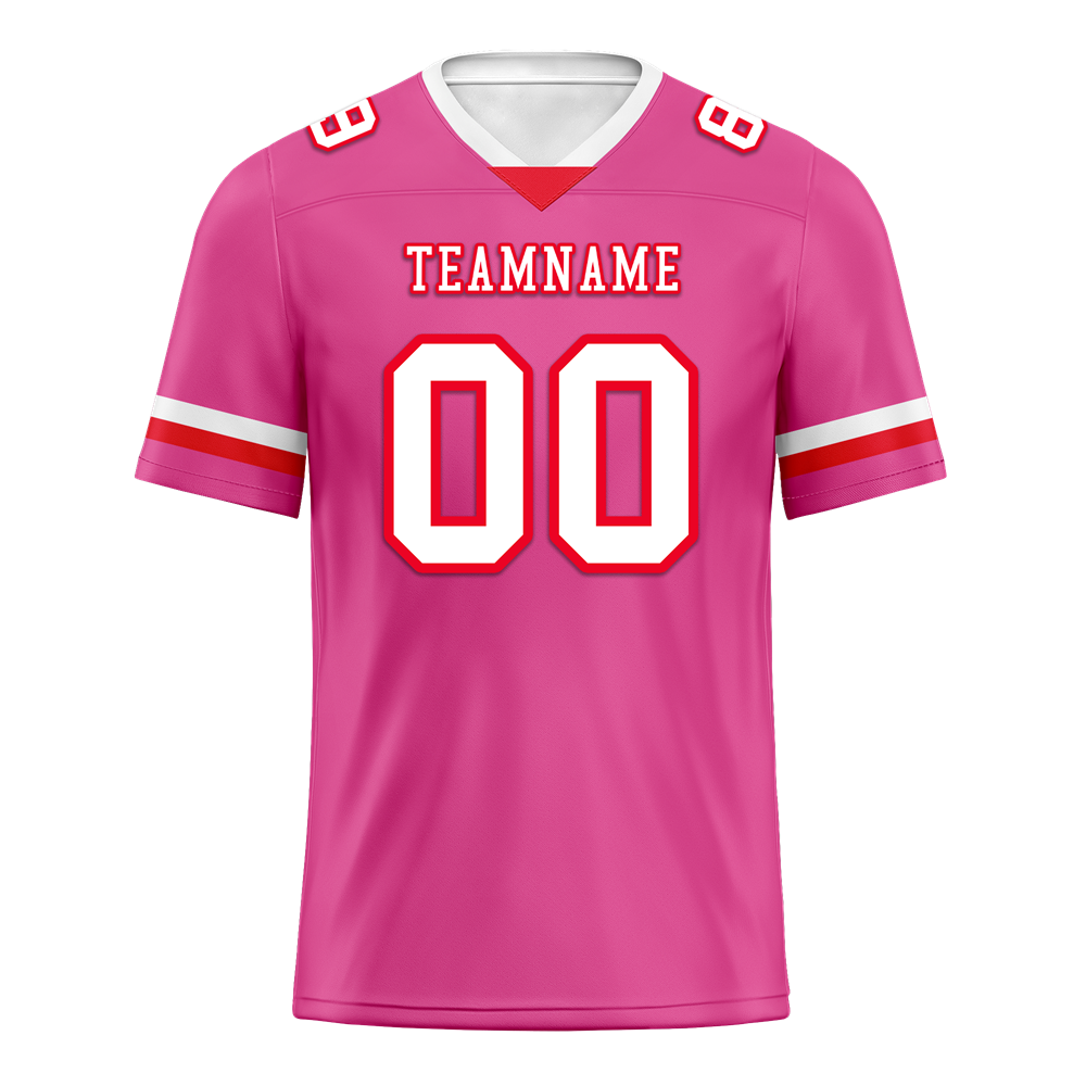 Custom Pink Classic Style White Personalized Authentic Football Jersey FBJ02-bc0f00b