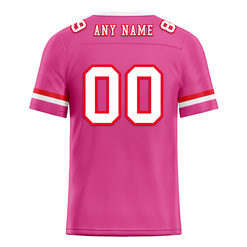 Custom Pink Classic Style White Personalized Authentic Football Jersey FBJ02-bc0f00b