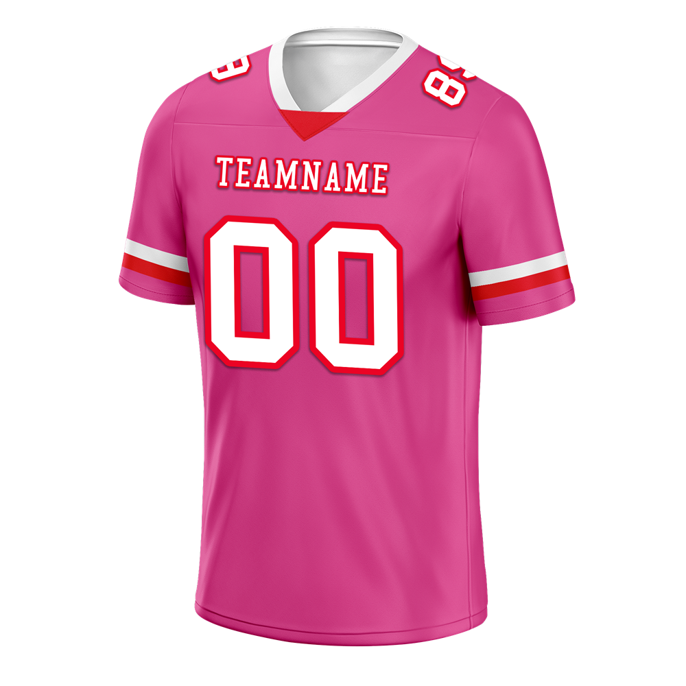 Custom Pink Classic Style White Personalized Authentic Football Jersey FBJ02-bc0f00b