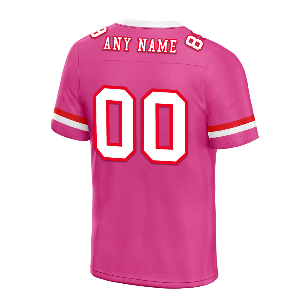 Custom Pink Classic Style White Personalized Authentic Football Jersey FBJ02-bc0f00b