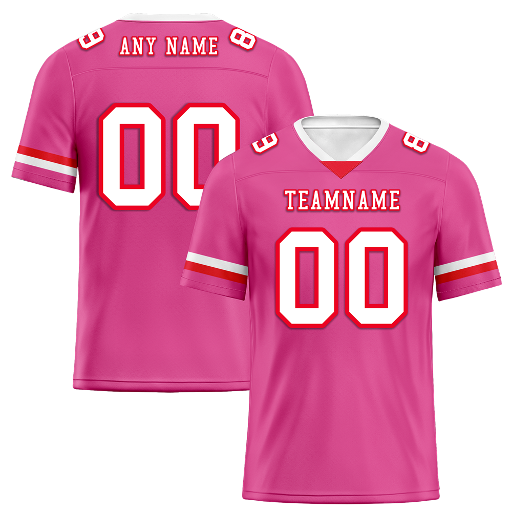 Custom Pink Classic Style White Personalized Authentic Football Jersey FBJ02-bc0f00b
