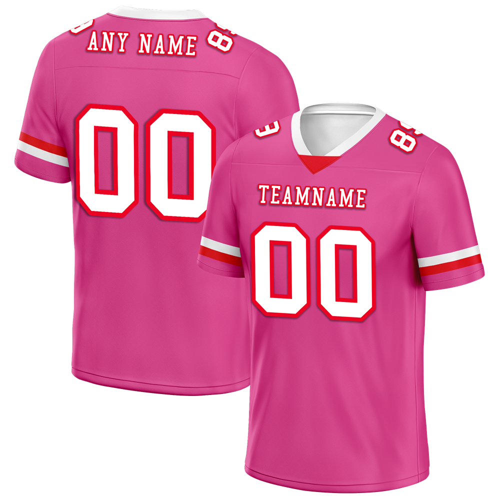 Custom Pink Classic Style White Personalized Authentic Football Jersey FBJ02-bc0f00b