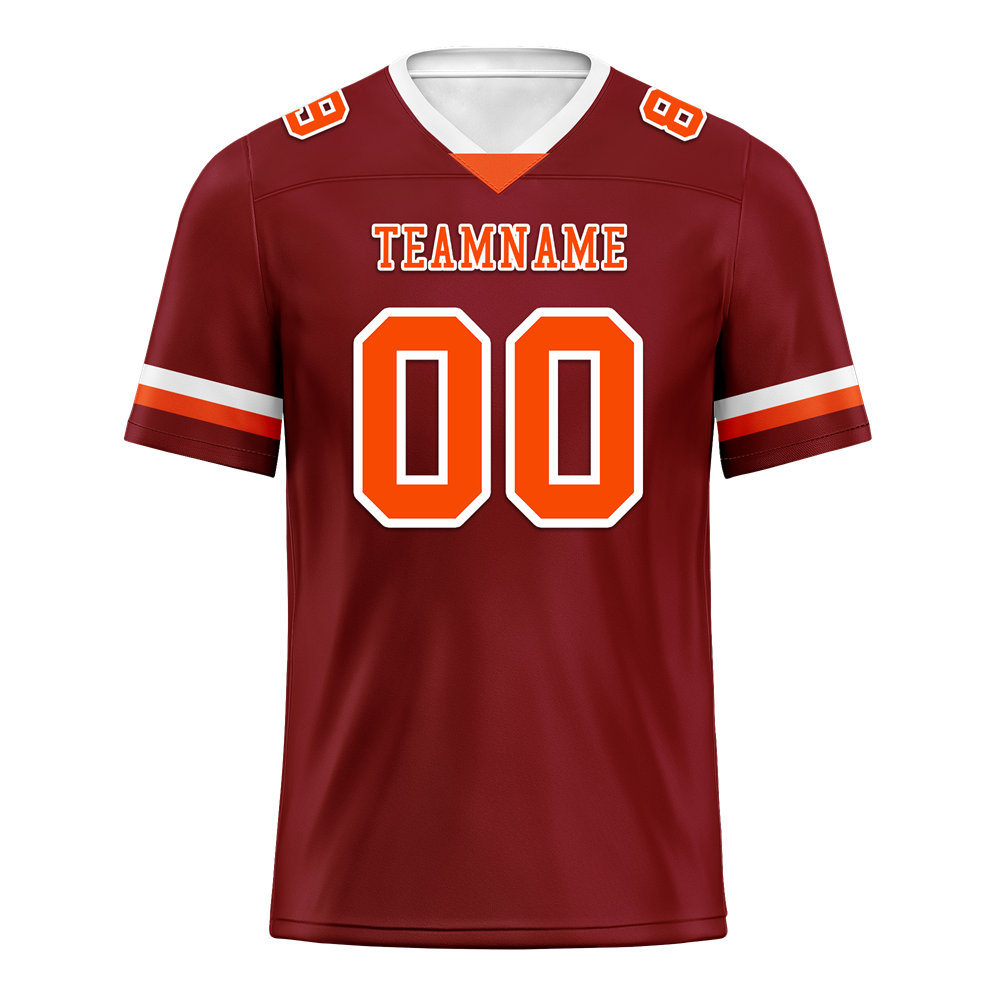 Custom Brown Classic Style Orange Personalized Authentic Football Jersey FBJ02-bc0f00d