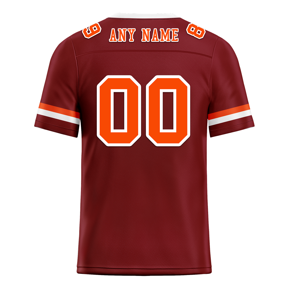 Custom Brown Classic Style Orange Personalized Authentic Football Jersey FBJ02-bc0f00d