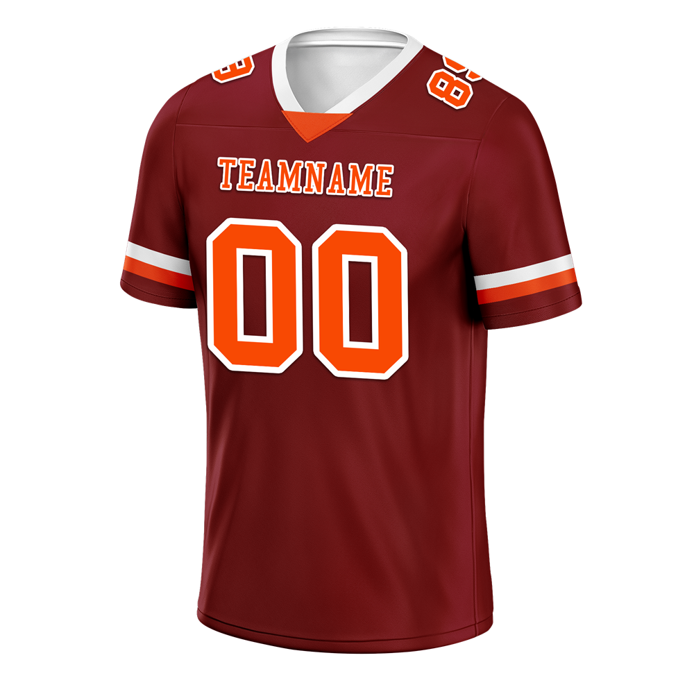 Custom Brown Classic Style Orange Personalized Authentic Football Jersey FBJ02-bc0f00d