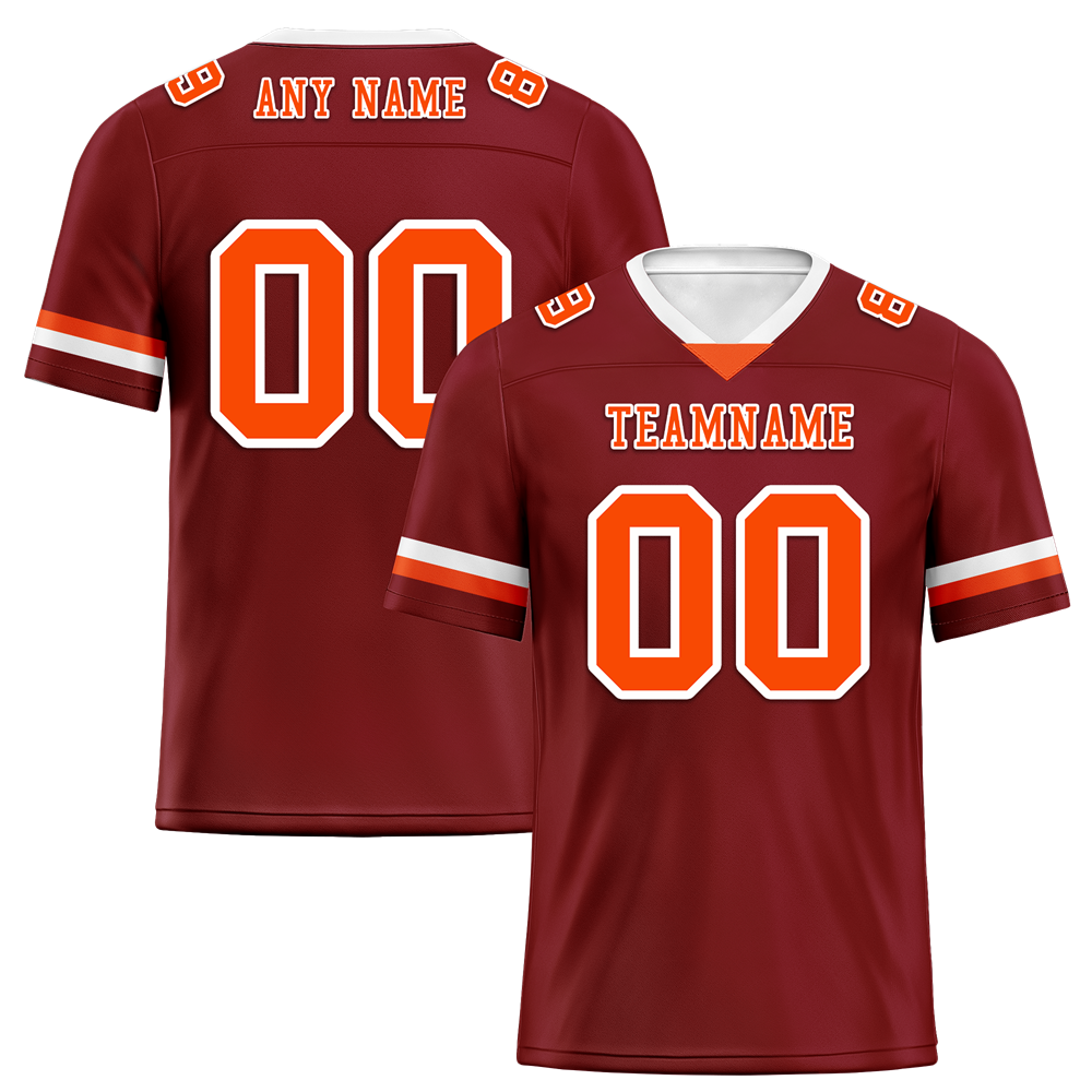 Custom Brown Classic Style Orange Personalized Authentic Football Jersey FBJ02-bc0f00d