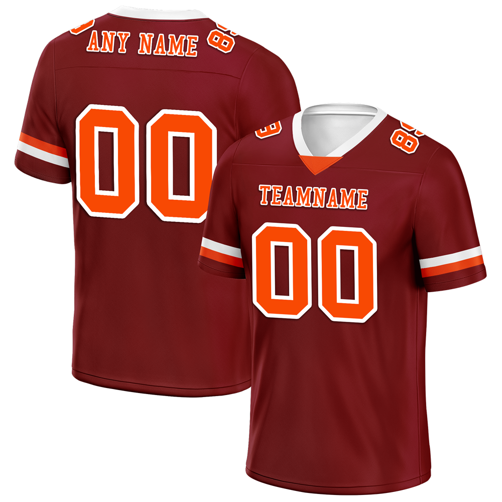 Custom Brown Classic Style Orange Personalized Authentic Football Jersey FBJ02-bc0f00d