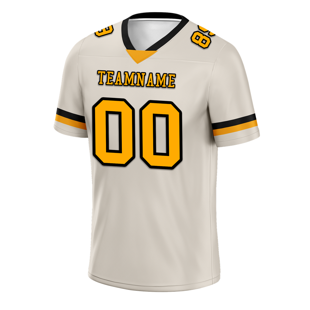 Custom Grey Classic Style Yellow Personalized Authentic Football Jersey FBJ02-bc0f00e