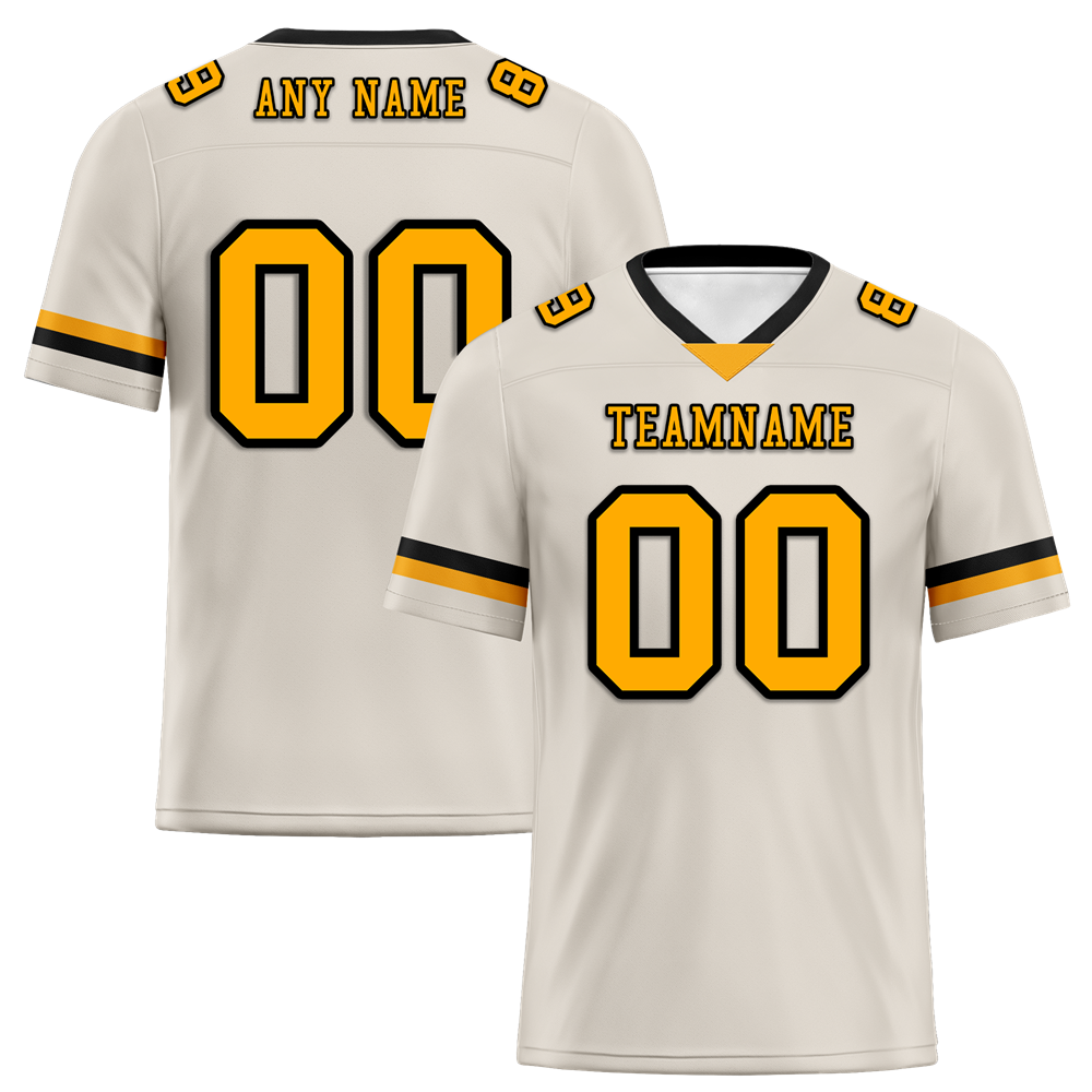 Custom Grey Classic Style Yellow Personalized Authentic Football Jersey FBJ02-bc0f00e