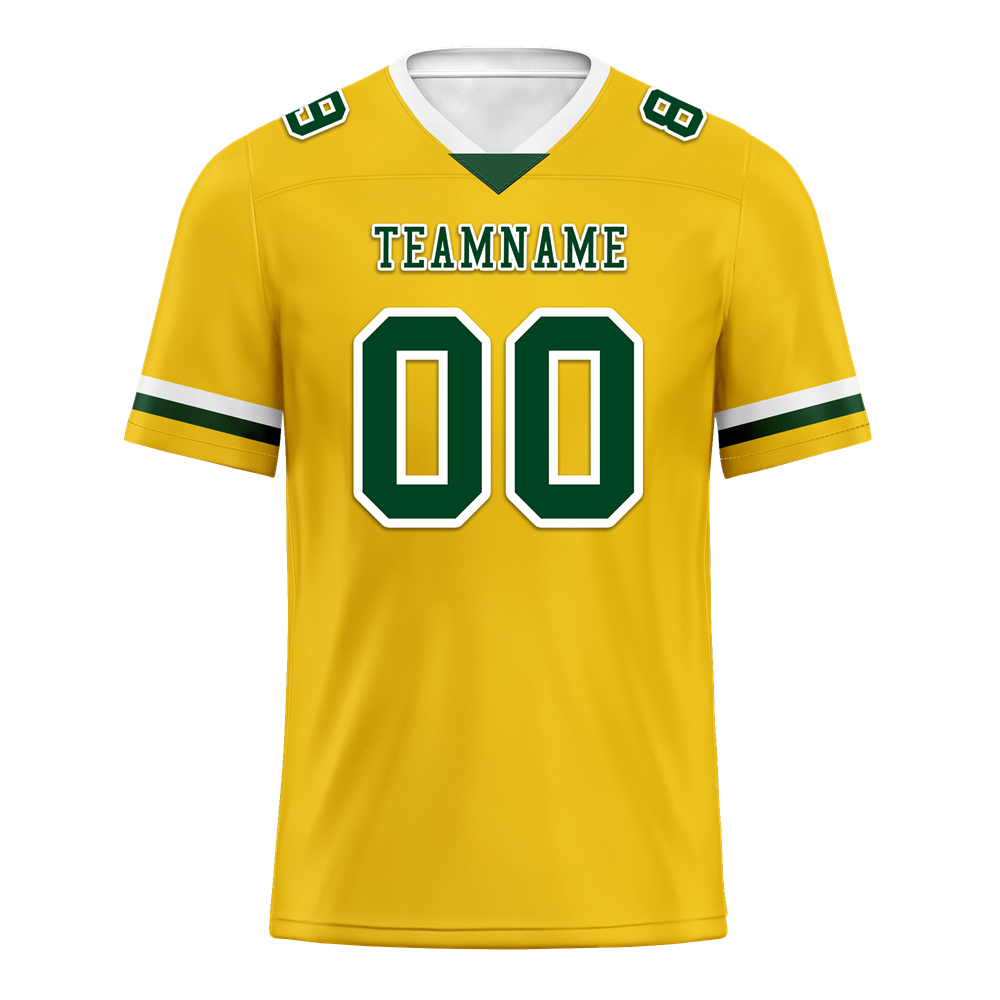 Custom Yellow Classic Style Green Personalized Authentic Football Jersey FBJ02-bc0f007