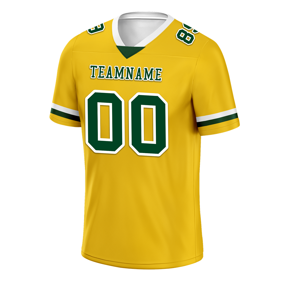 Custom Yellow Classic Style Green Personalized Authentic Football Jersey FBJ02-bc0f007