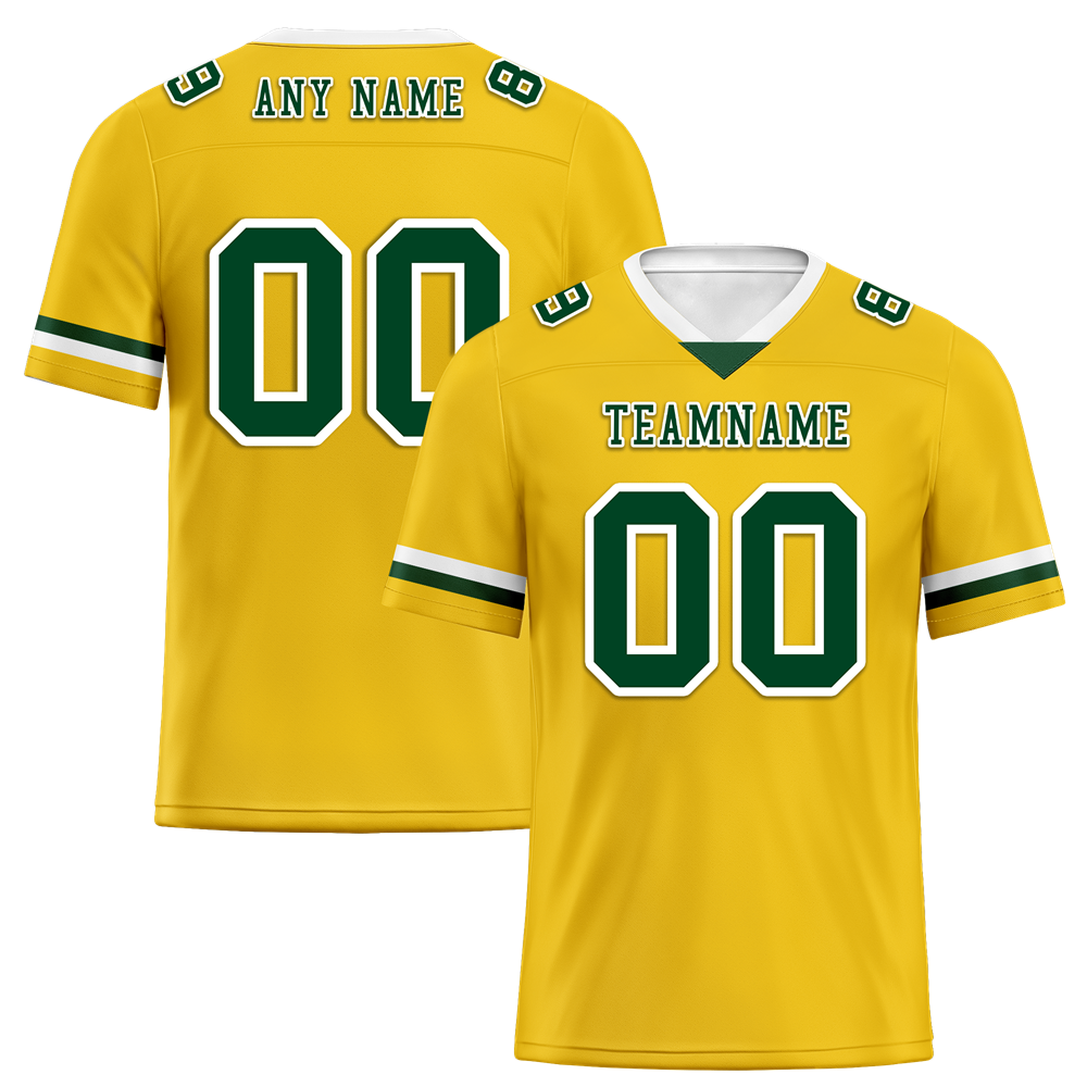 Custom Yellow Classic Style Green Personalized Authentic Football Jersey FBJ02-bc0f007