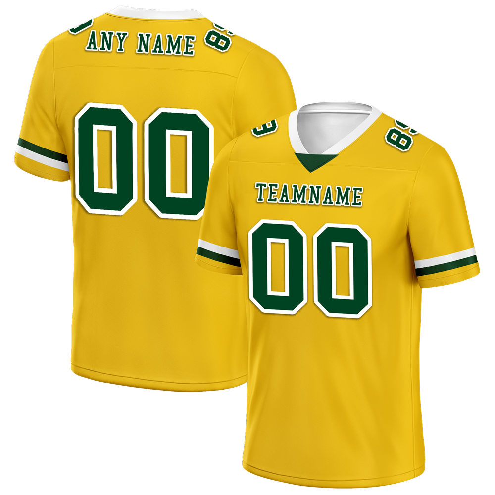 Custom Yellow Classic Style Green Personalized Authentic Football Jersey FBJ02-bc0f007
