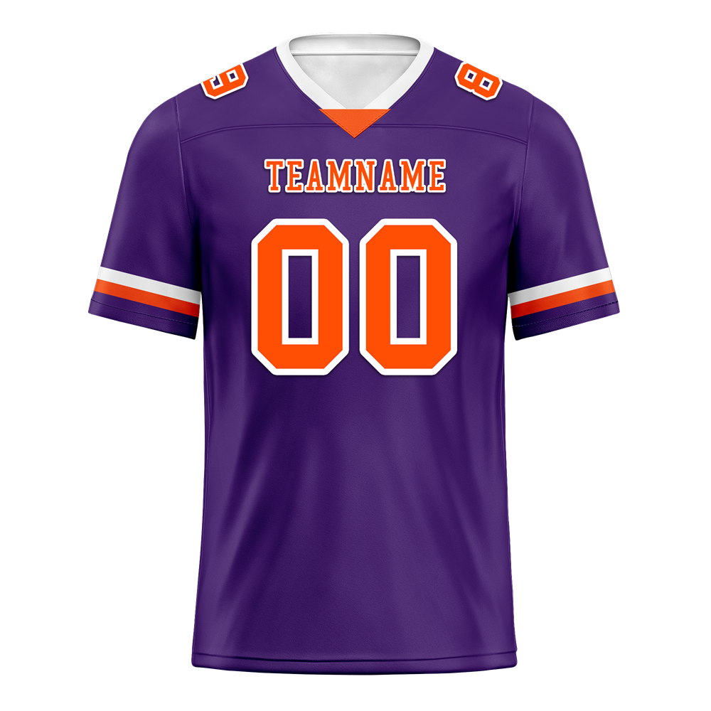 Custom Purple Classic Style Orange Personalized Authentic Football Jersey FBJ02-bc0f008