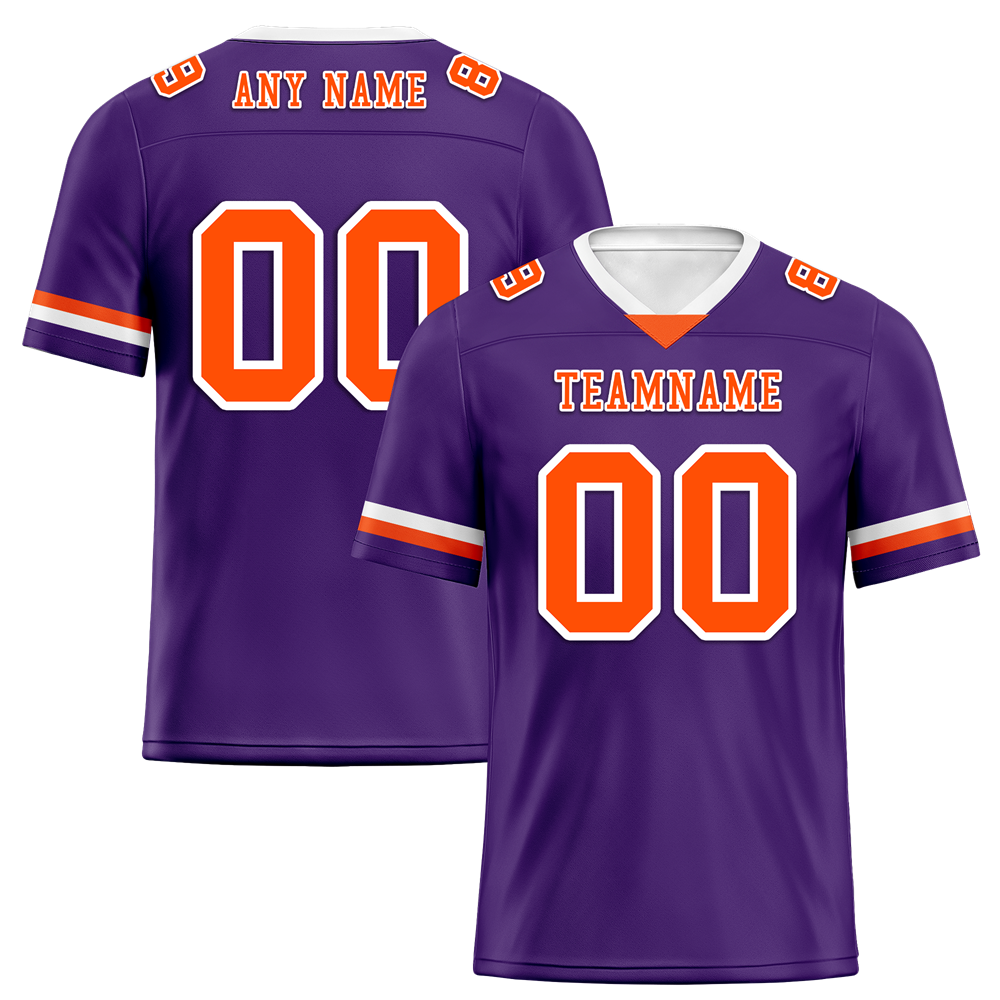 Custom Purple Classic Style Orange Personalized Authentic Football Jersey FBJ02-bc0f008
