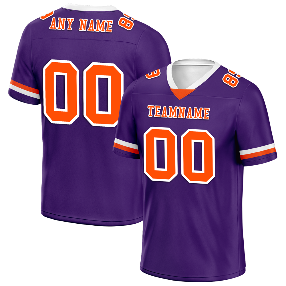 Custom Purple Classic Style Orange Personalized Authentic Football Jersey FBJ02-bc0f008