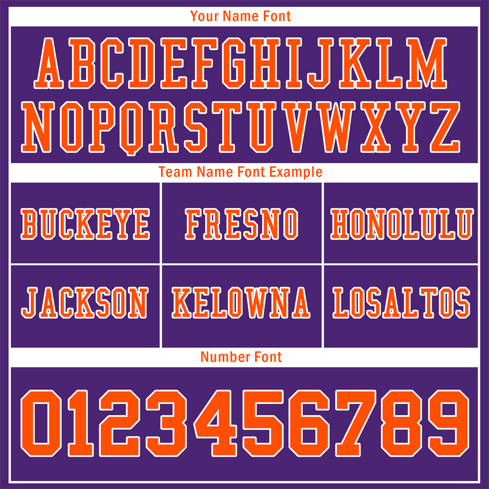 Custom Purple Classic Style Orange Personalized Authentic Football Jersey FBJ02-bc0f008
