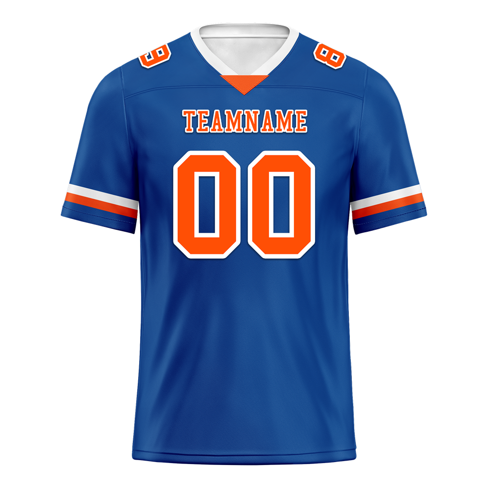 Custom Blue Classic Style Orange Personalized Authentic Football Jersey FBJ02-bc0f009
