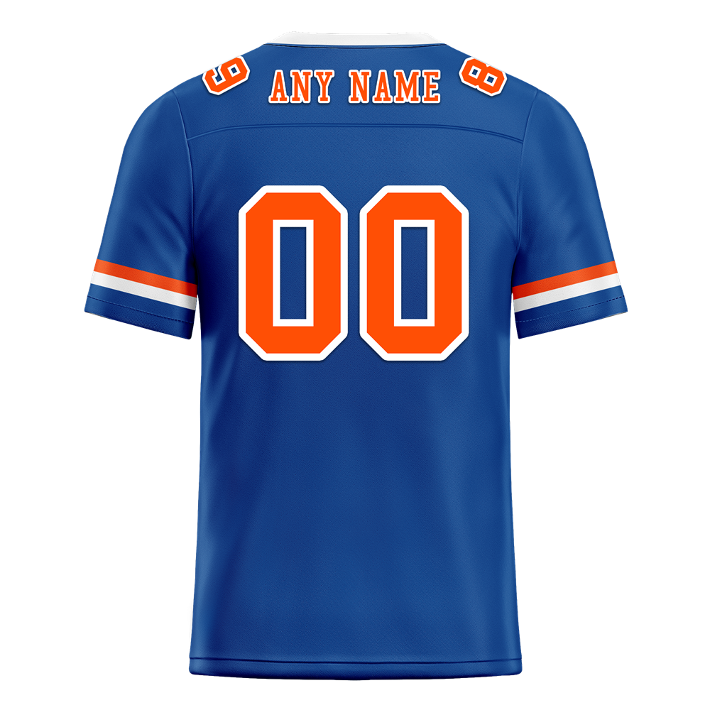 Custom Blue Classic Style Orange Personalized Authentic Football Jersey FBJ02-bc0f009