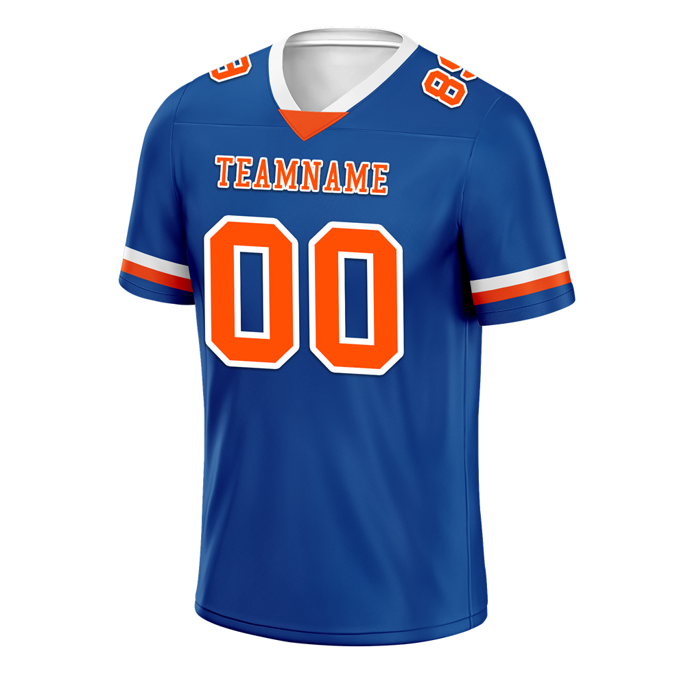 Custom Blue Classic Style Orange Personalized Authentic Football Jersey FBJ02-bc0f009