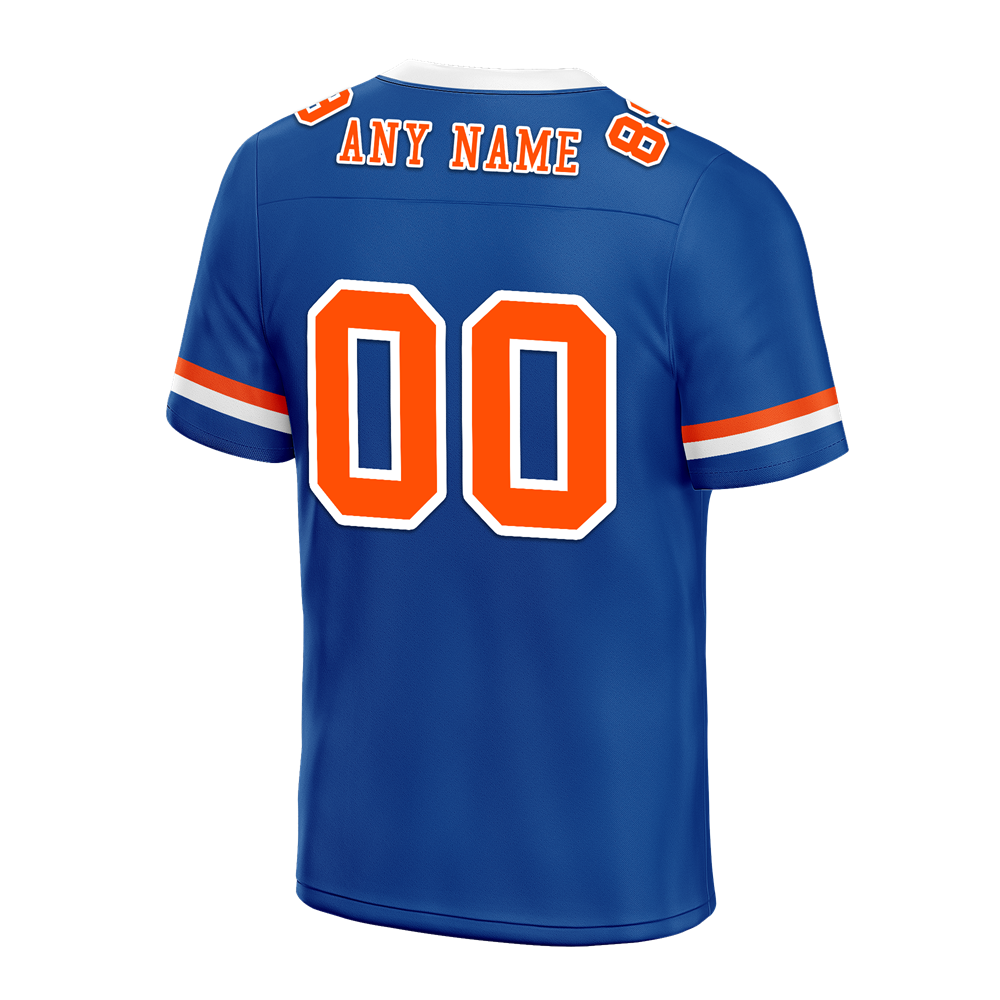 Custom Blue Classic Style Orange Personalized Authentic Football Jersey FBJ02-bc0f009