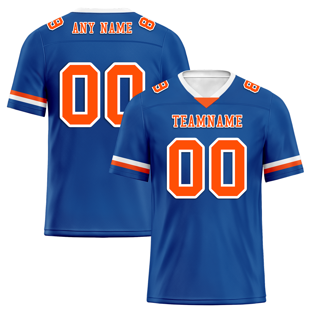 Custom Blue Classic Style Orange Personalized Authentic Football Jersey FBJ02-bc0f009