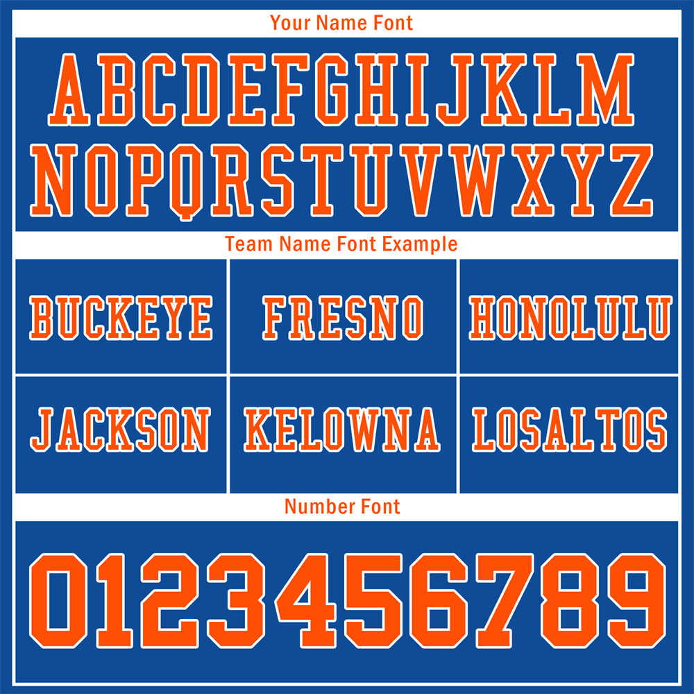 Custom Blue Classic Style Orange Personalized Authentic Football Jersey FBJ02-bc0f009
