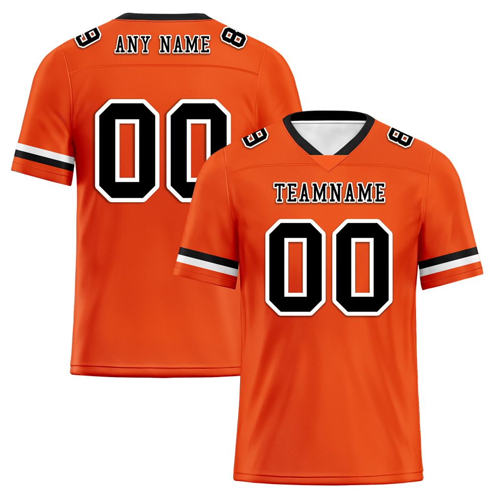 Custom Orange Classic Style Black Personalized Authentic Football Jersey FBJ02-bc0f0a0