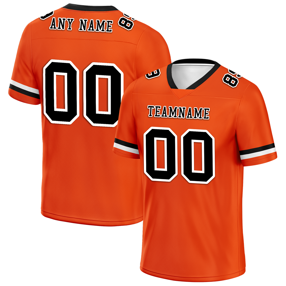 Custom Orange Classic Style Black Personalized Authentic Football Jersey FBJ02-bc0f0a0