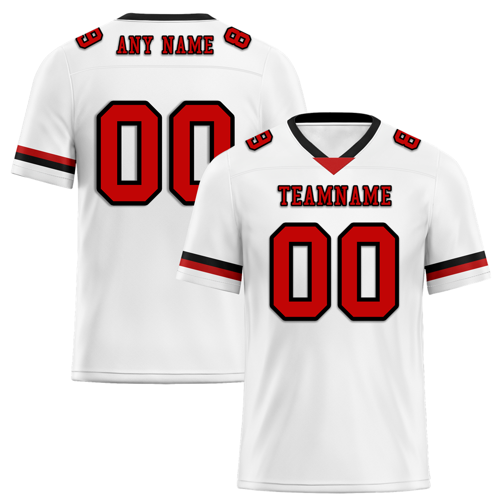 Custom White Classic Style Red Personalized Authentic Football Jersey FBJ02-bc0f0ab