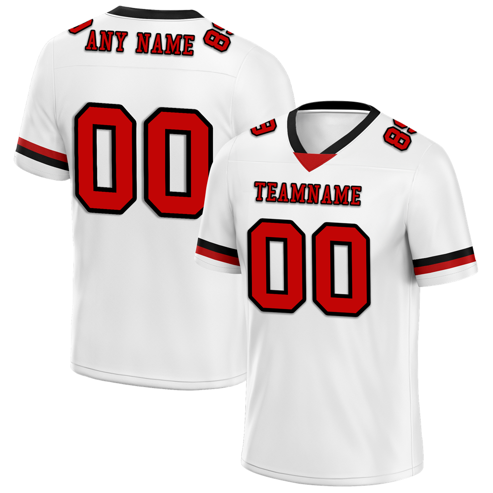 Custom White Classic Style Red Personalized Authentic Football Jersey FBJ02-bc0f0ab