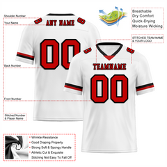 Custom White Classic Style Red Personalized Authentic Football Jersey FBJ02-bc0f0ab