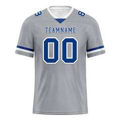 Custom Grey Classic Style Blue Personalized Authentic Football Jersey FBJ02-bc0f0ac