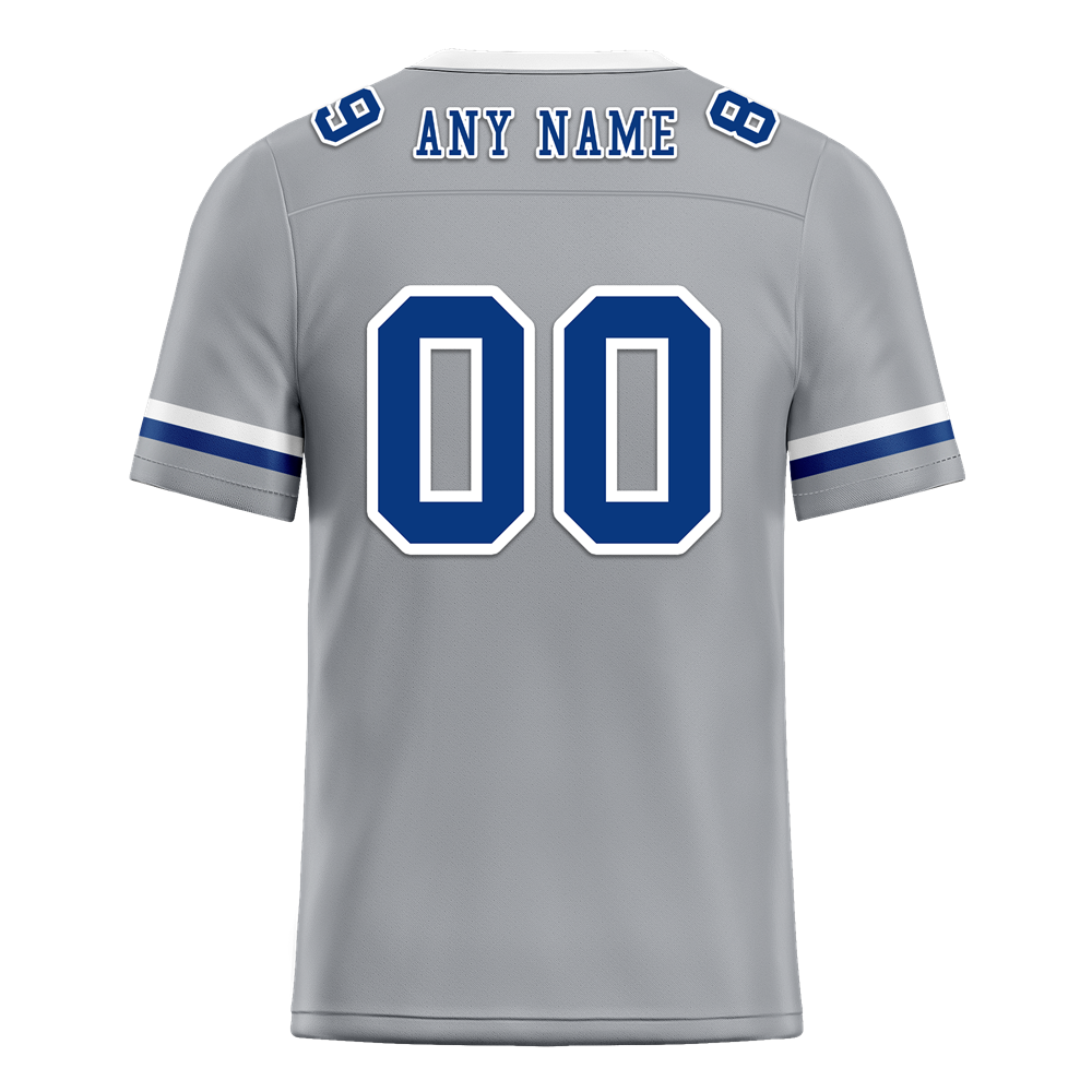 Custom Grey Classic Style Blue Personalized Authentic Football Jersey FBJ02-bc0f0ac