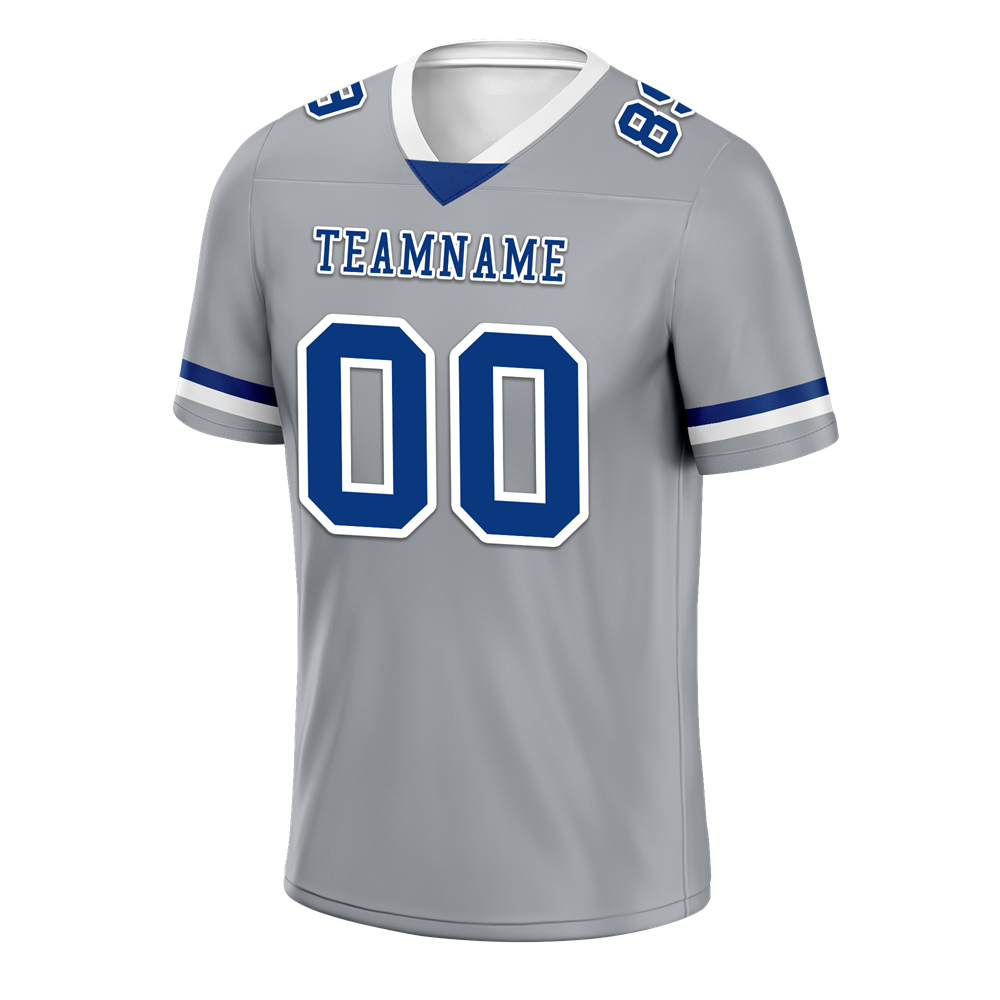 Custom Grey Classic Style Blue Personalized Authentic Football Jersey FBJ02-bc0f0ac
