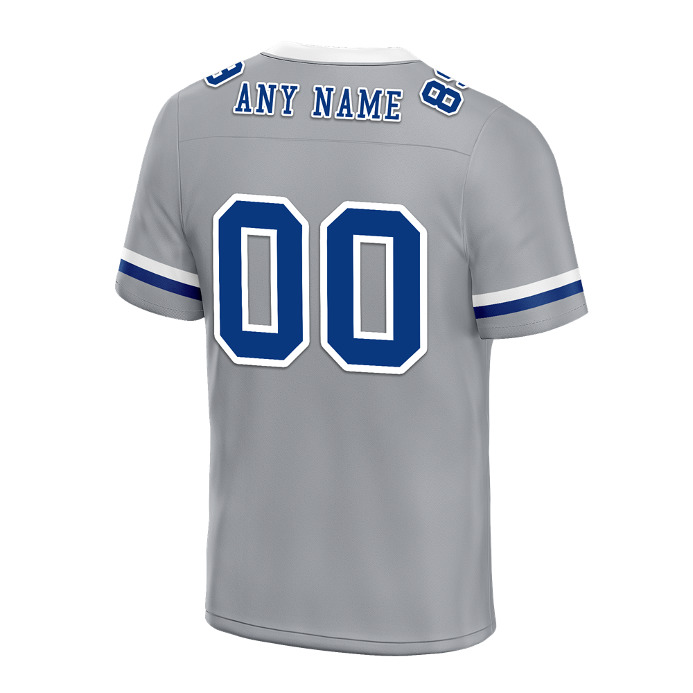 Custom Grey Classic Style Blue Personalized Authentic Football Jersey FBJ02-bc0f0ac