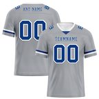 Custom Grey Classic Style Blue Personalized Authentic Football Jersey FBJ02-bc0f0ac