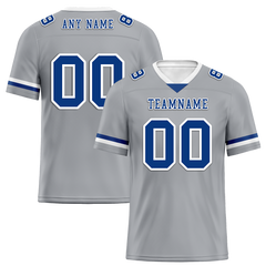 Custom Grey Classic Style Blue Personalized Authentic Football Jersey FBJ02-bc0f0ac