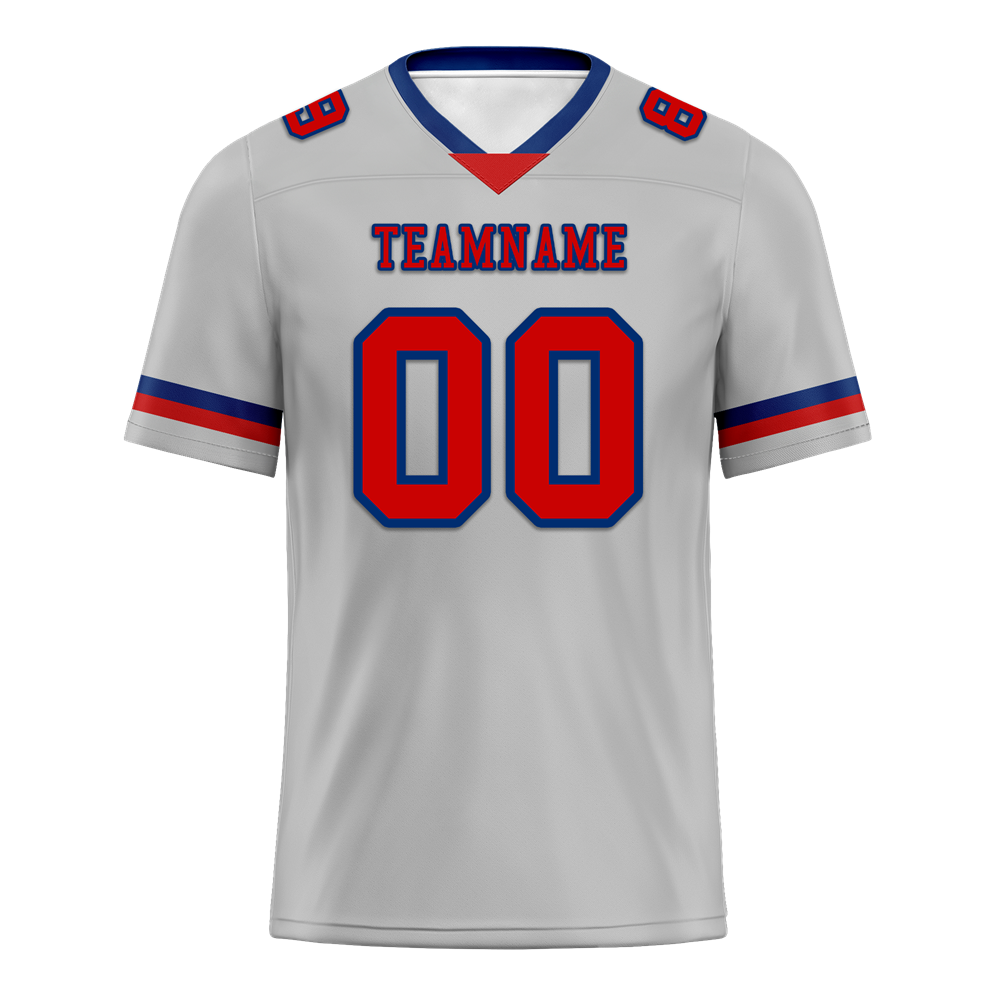 Custom Grey Classic Style Red Personalized Authentic Football Jersey FBJ02-bc0f0ad
