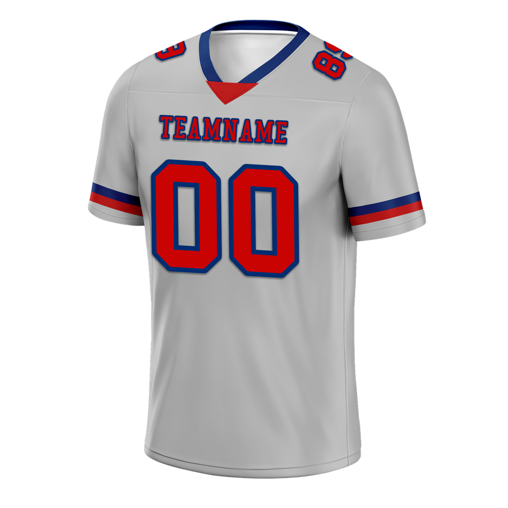 Custom Grey Classic Style Red Personalized Authentic Football Jersey FBJ02-bc0f0ad