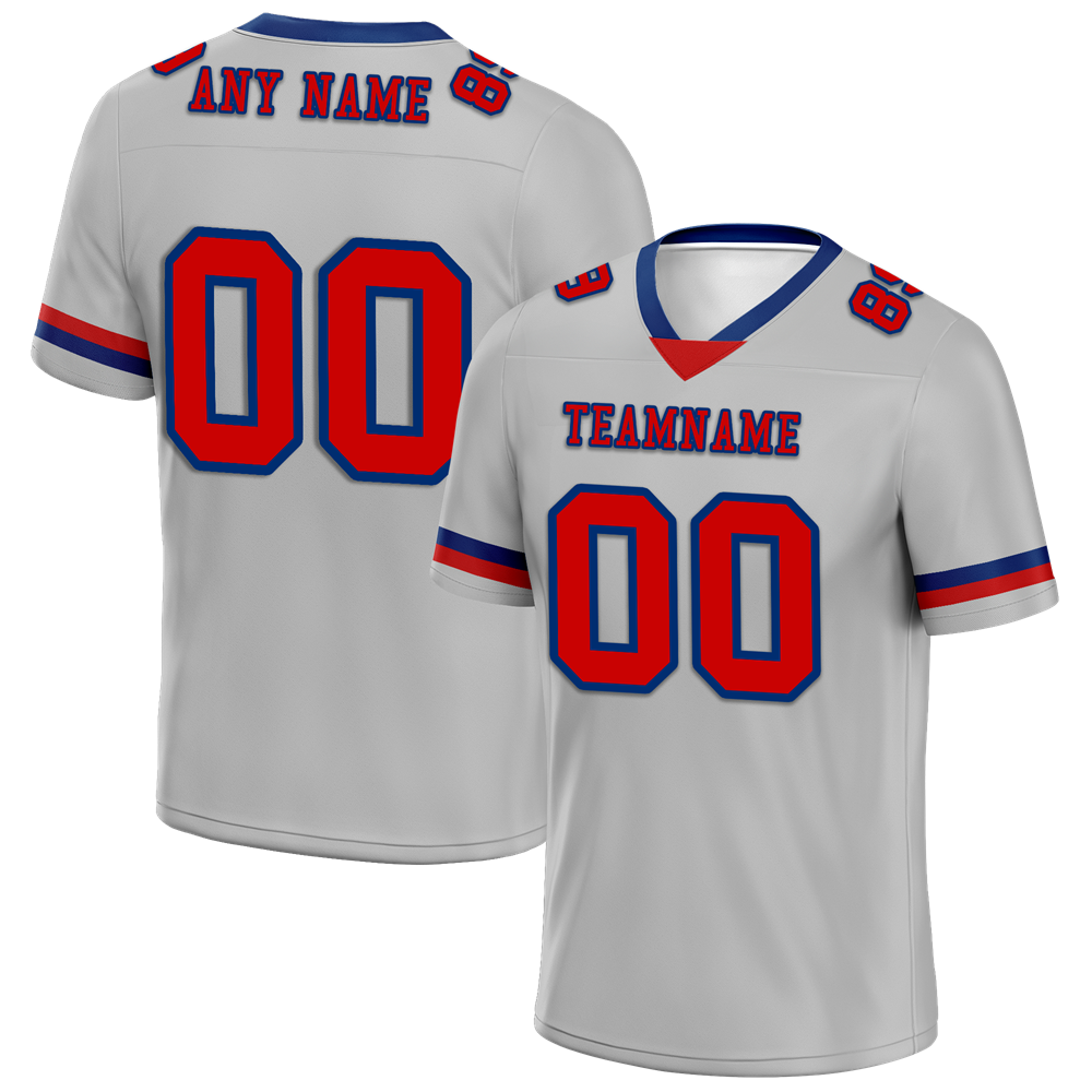 Custom Grey Classic Style Red Personalized Authentic Football Jersey FBJ02-bc0f0ad
