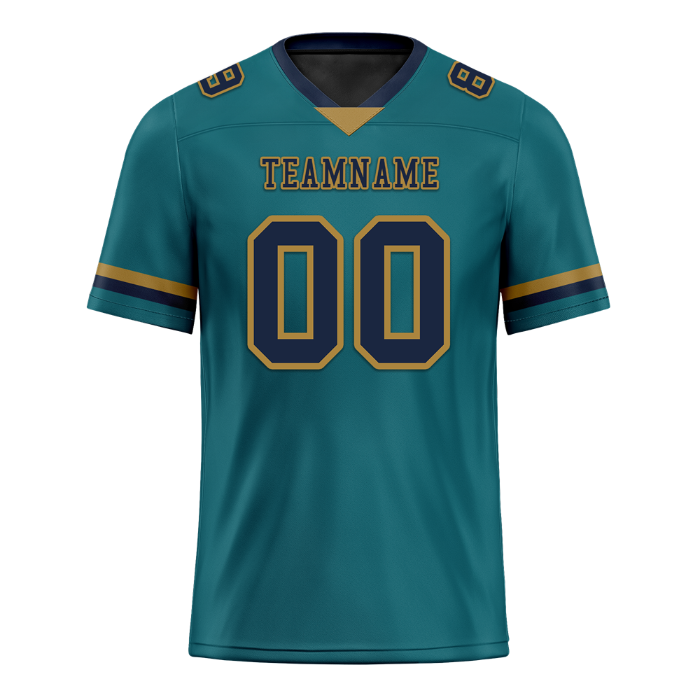 Custom Aqua Classic Style Black Personalized Authentic Football Jersey FBJ02-bc0f0ae