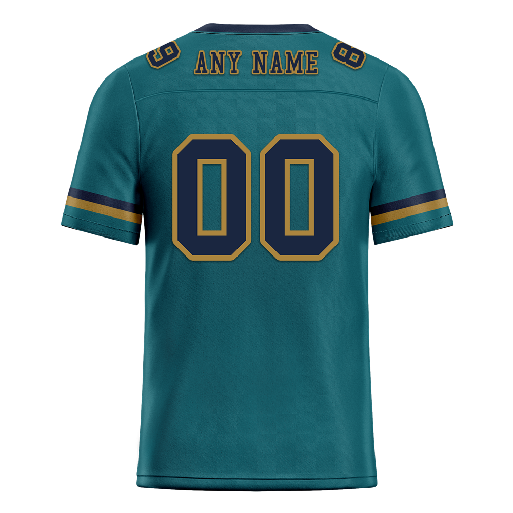 Custom Aqua Classic Style Black Personalized Authentic Football Jersey FBJ02-bc0f0ae